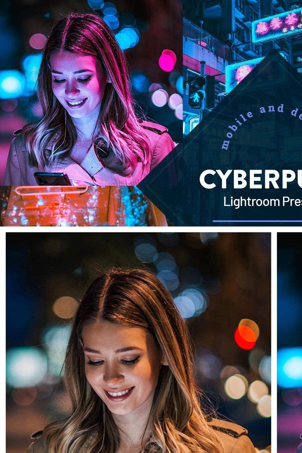 CyberPunk Lightroom Presets pinterest preview image.