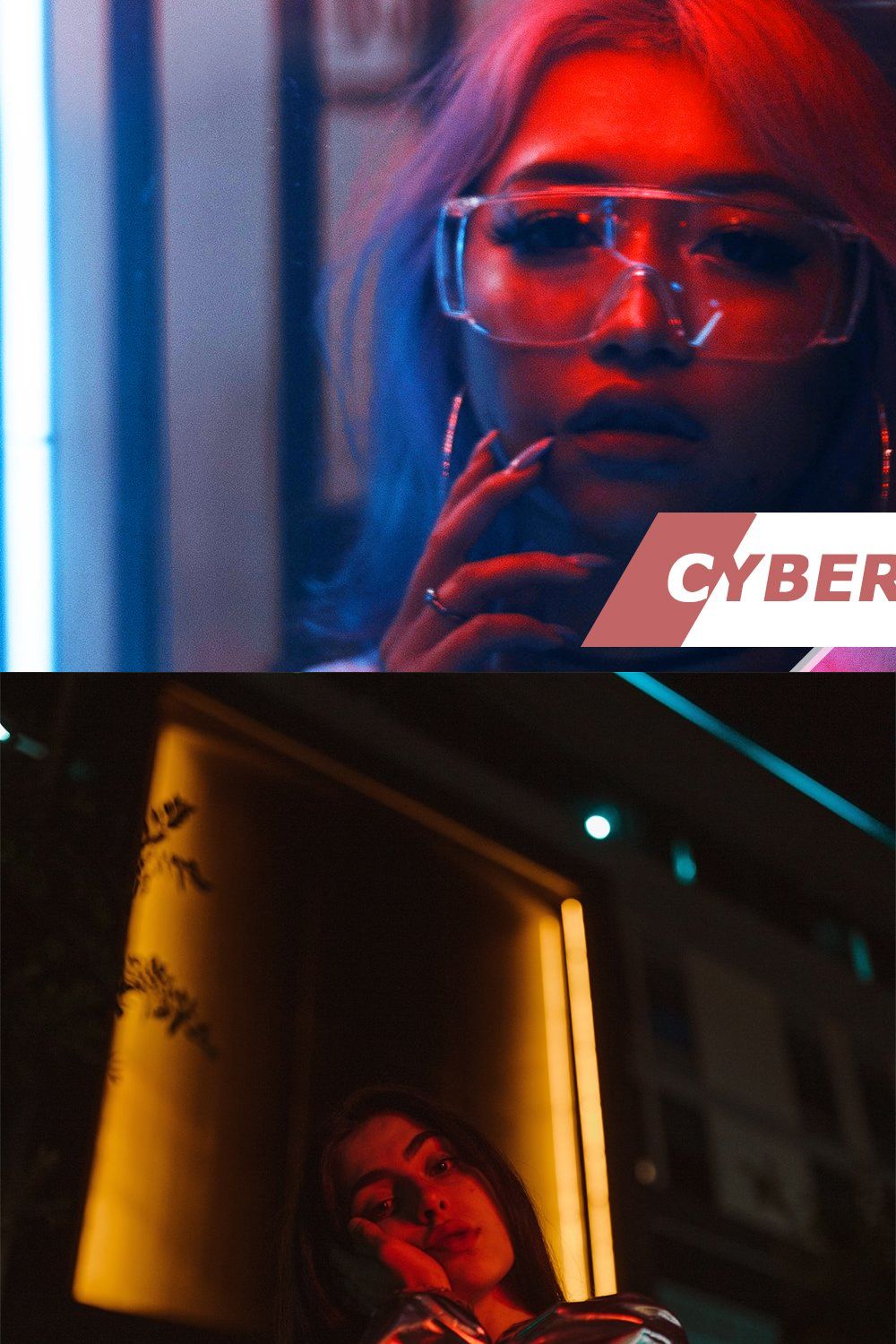 Cyberpunk Photoshop Actions pinterest preview image.