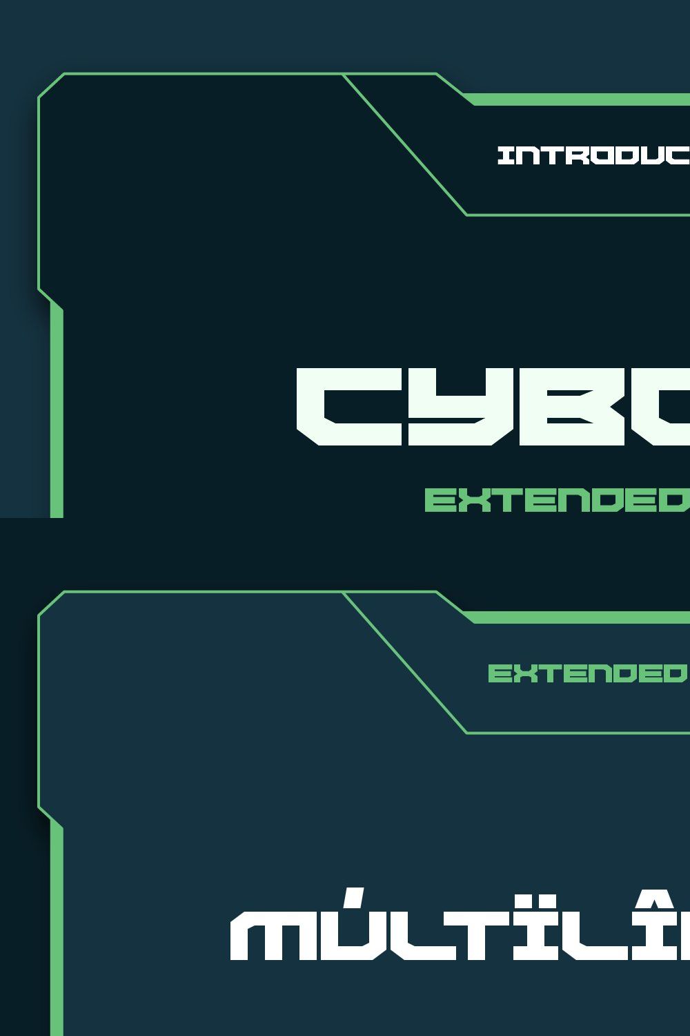 Cyborg Font pinterest preview image.