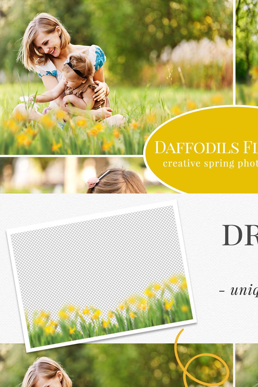 Daffodils Flowers photo overlays pinterest preview image.