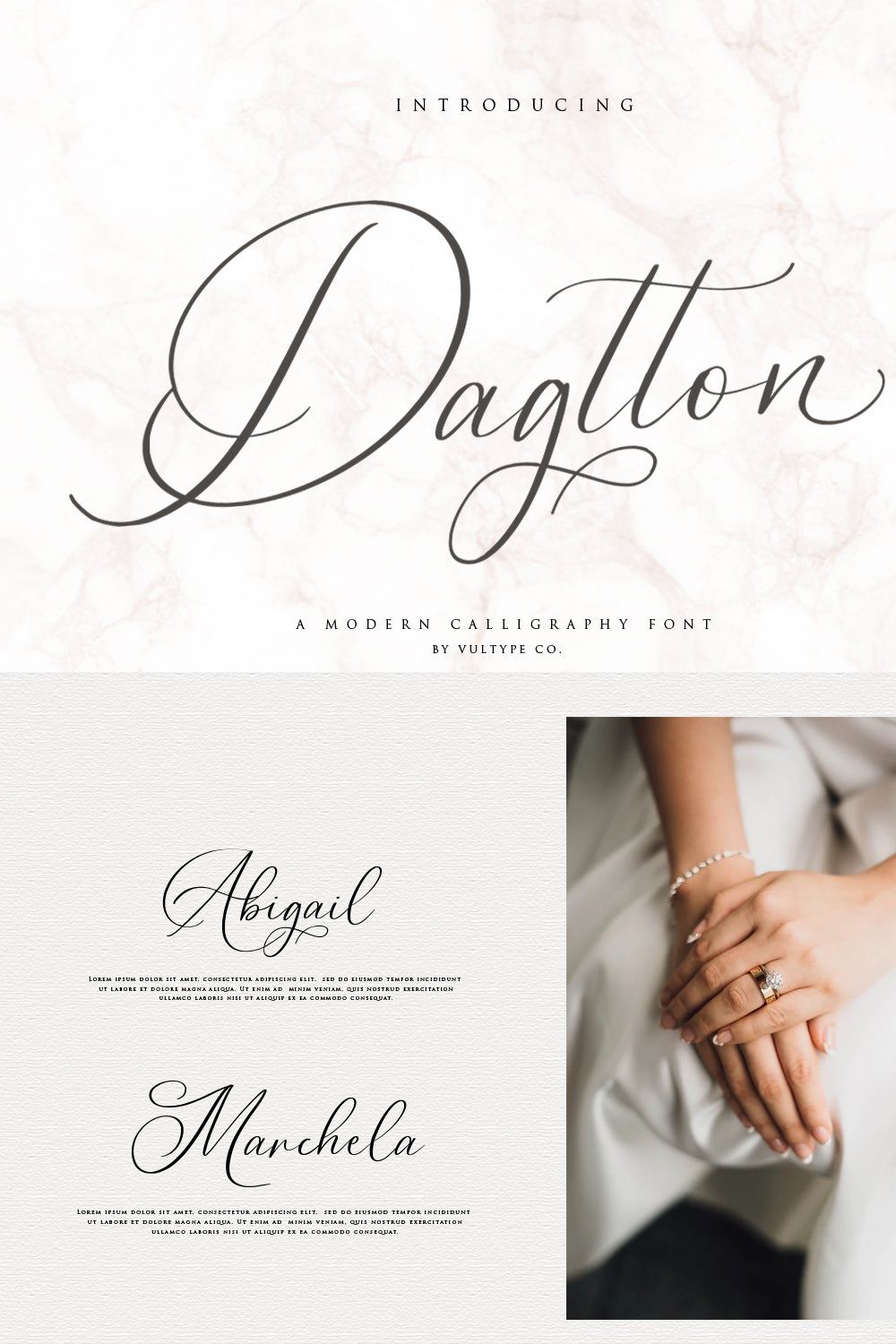 Dagtton - Wedding Calligraphy Font pinterest preview image.