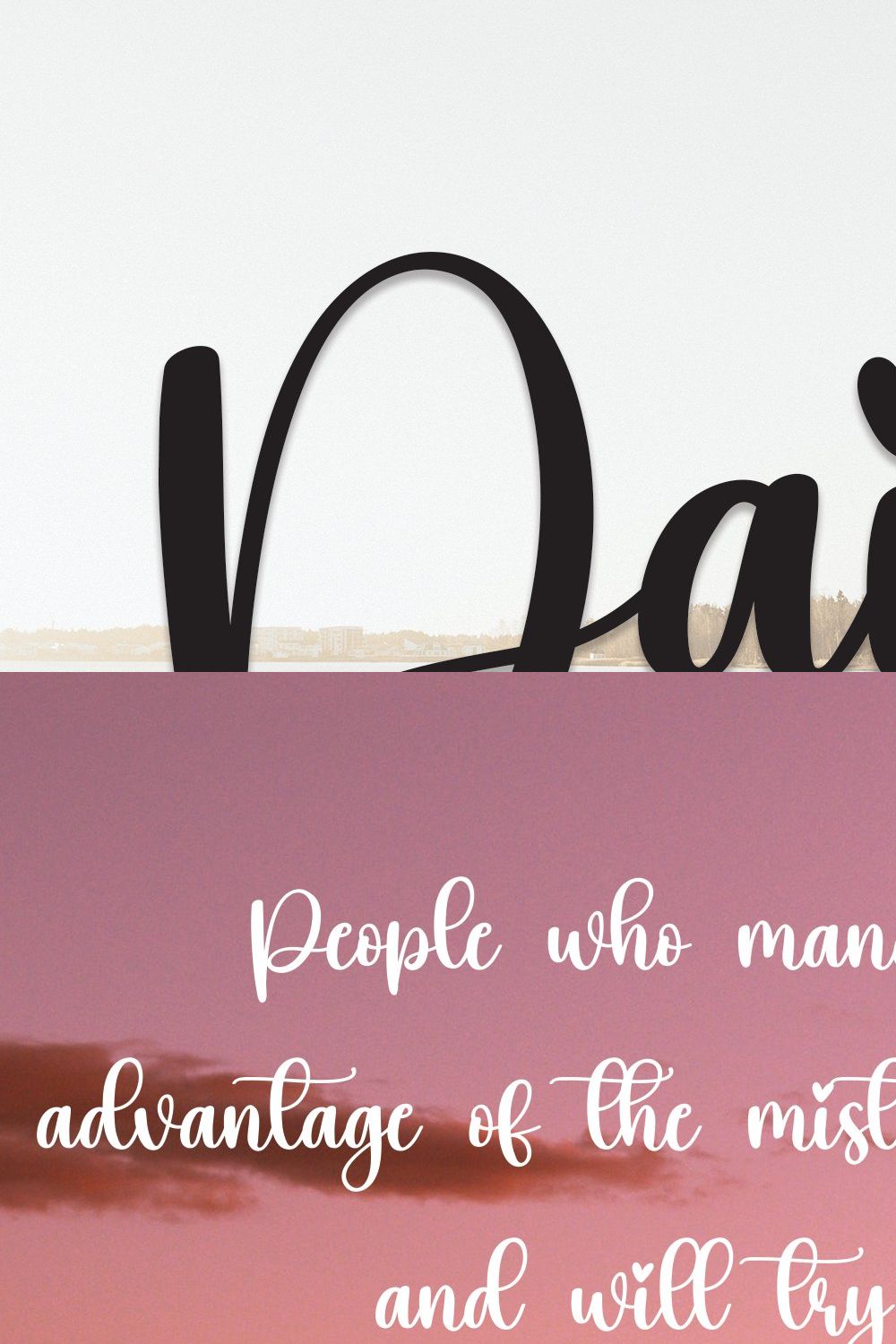 Daily | Script Font pinterest preview image.