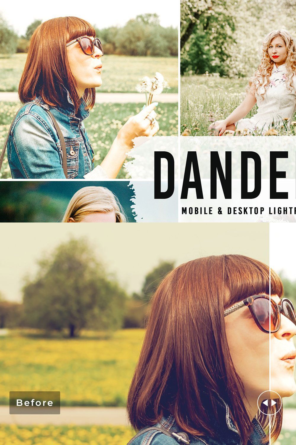 Dandelion Pro Lightroom Presets pinterest preview image.