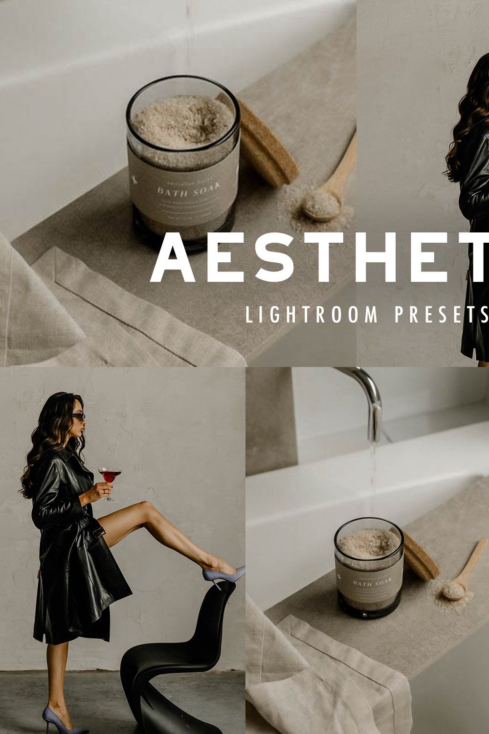 DARK AESTHETIC LIGHTROOM PRESETS pinterest preview image.