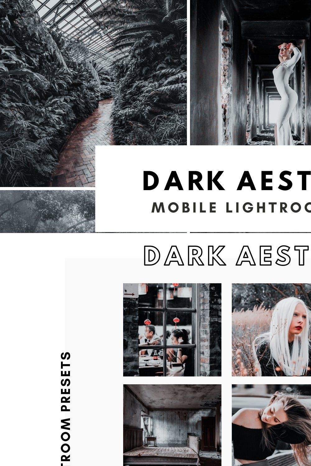 Dark Aesthetic Mobile Presets pinterest preview image.