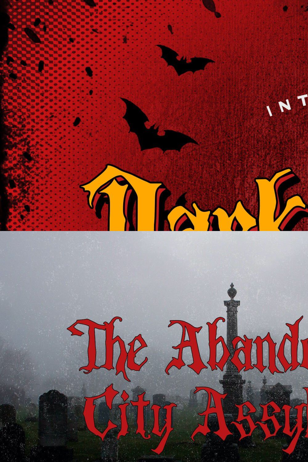 Dark Angels - Haunted Display Font pinterest preview image.