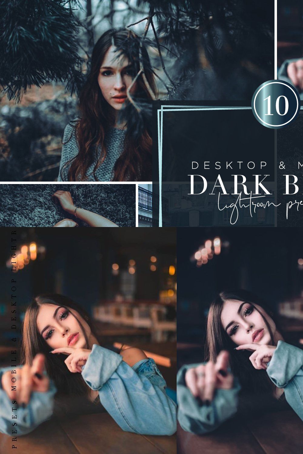 DARK BLUE - Lightroom Presets pinterest preview image.