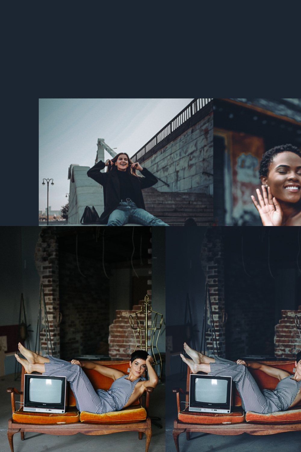 Dark Blue Lightroom Presets pinterest preview image.