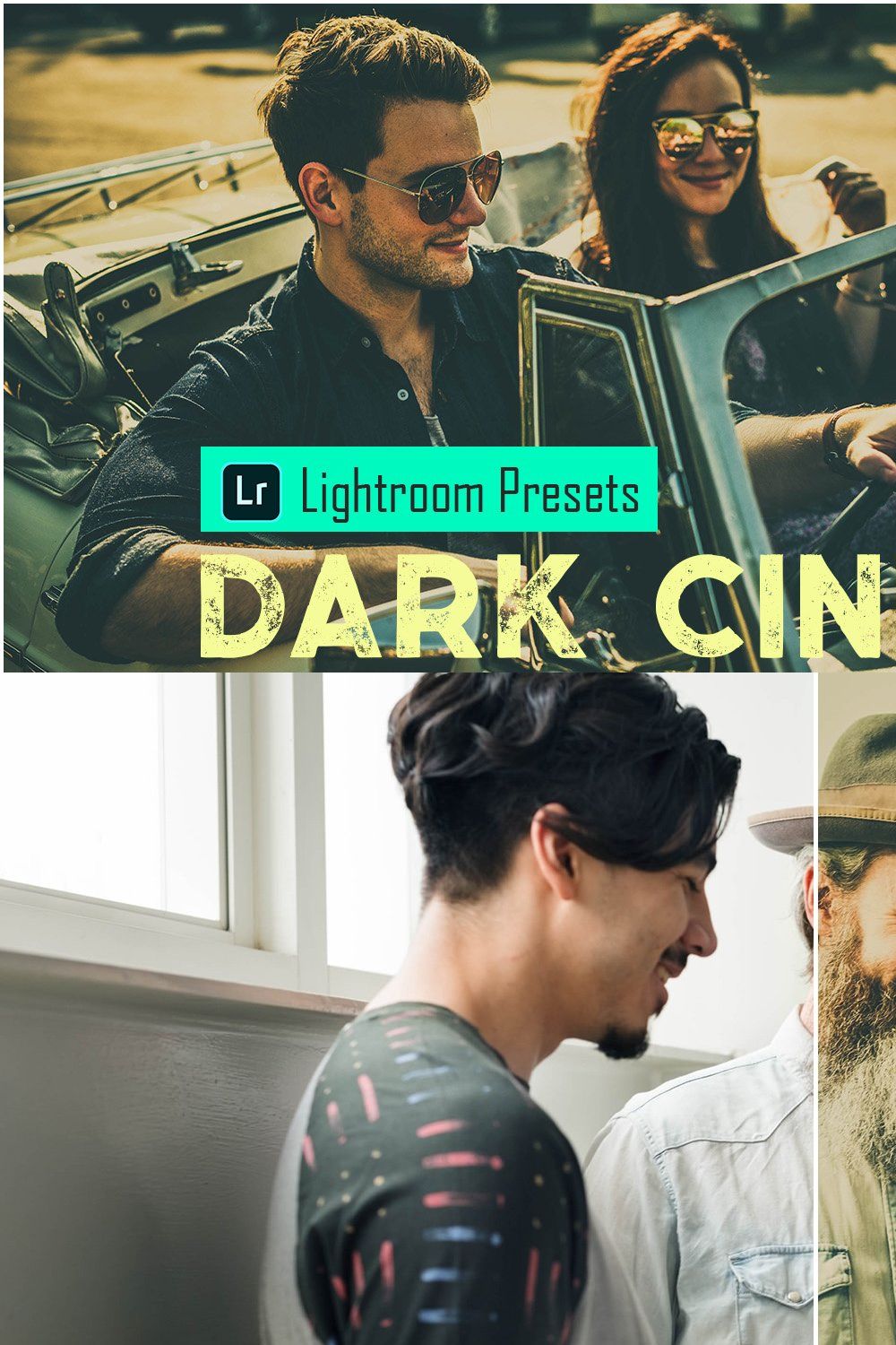 Dark Cinematic LR Mobile Presets pinterest preview image.