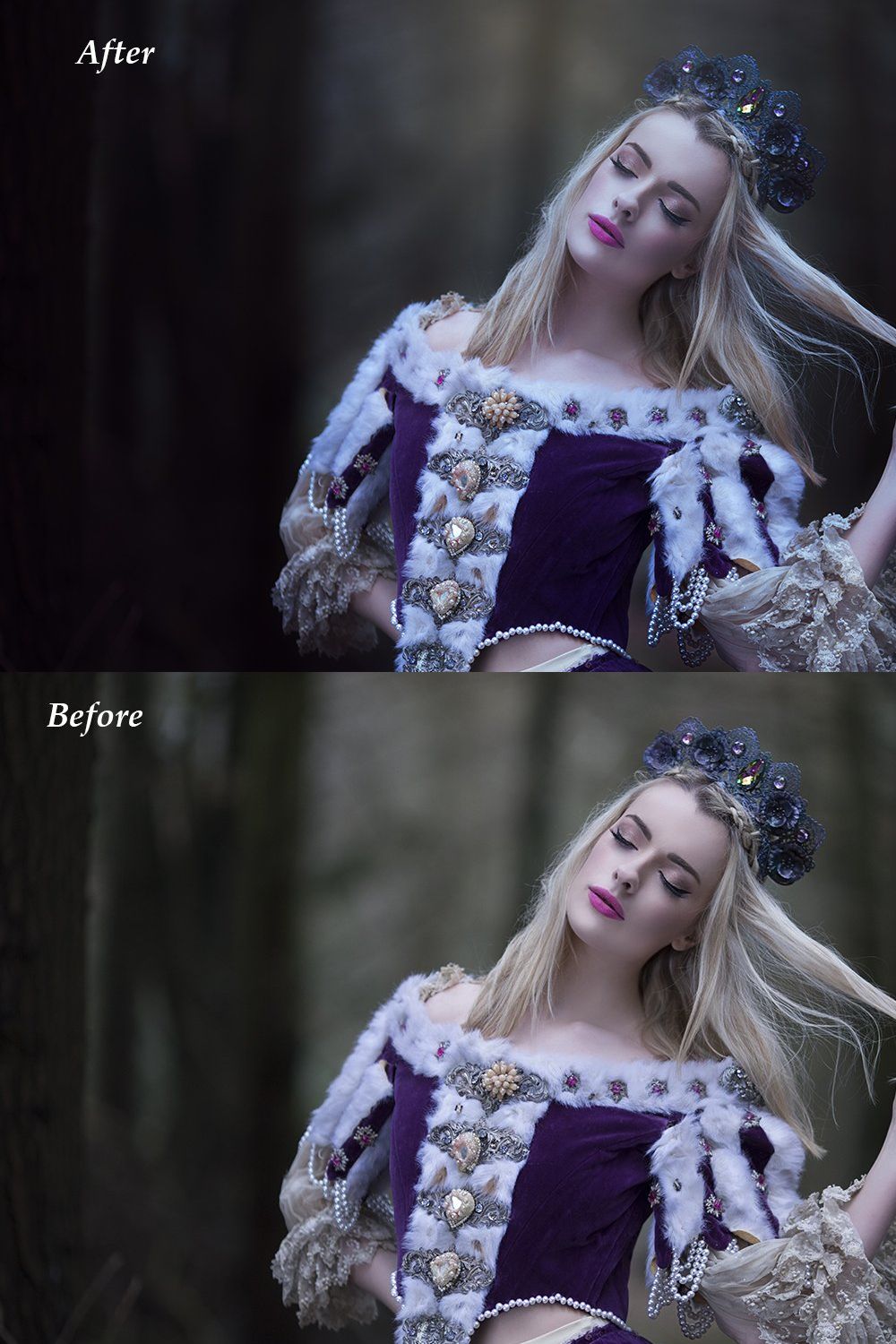 Dark Forest Photoshop Action pinterest preview image.
