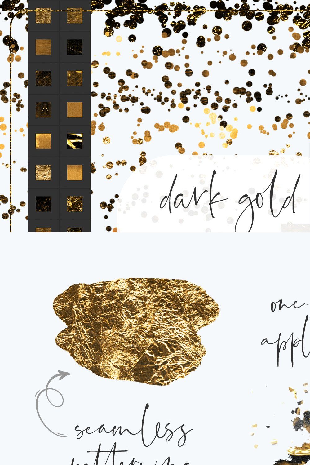 Dark Golds Photoshop Layer Styles pinterest preview image.