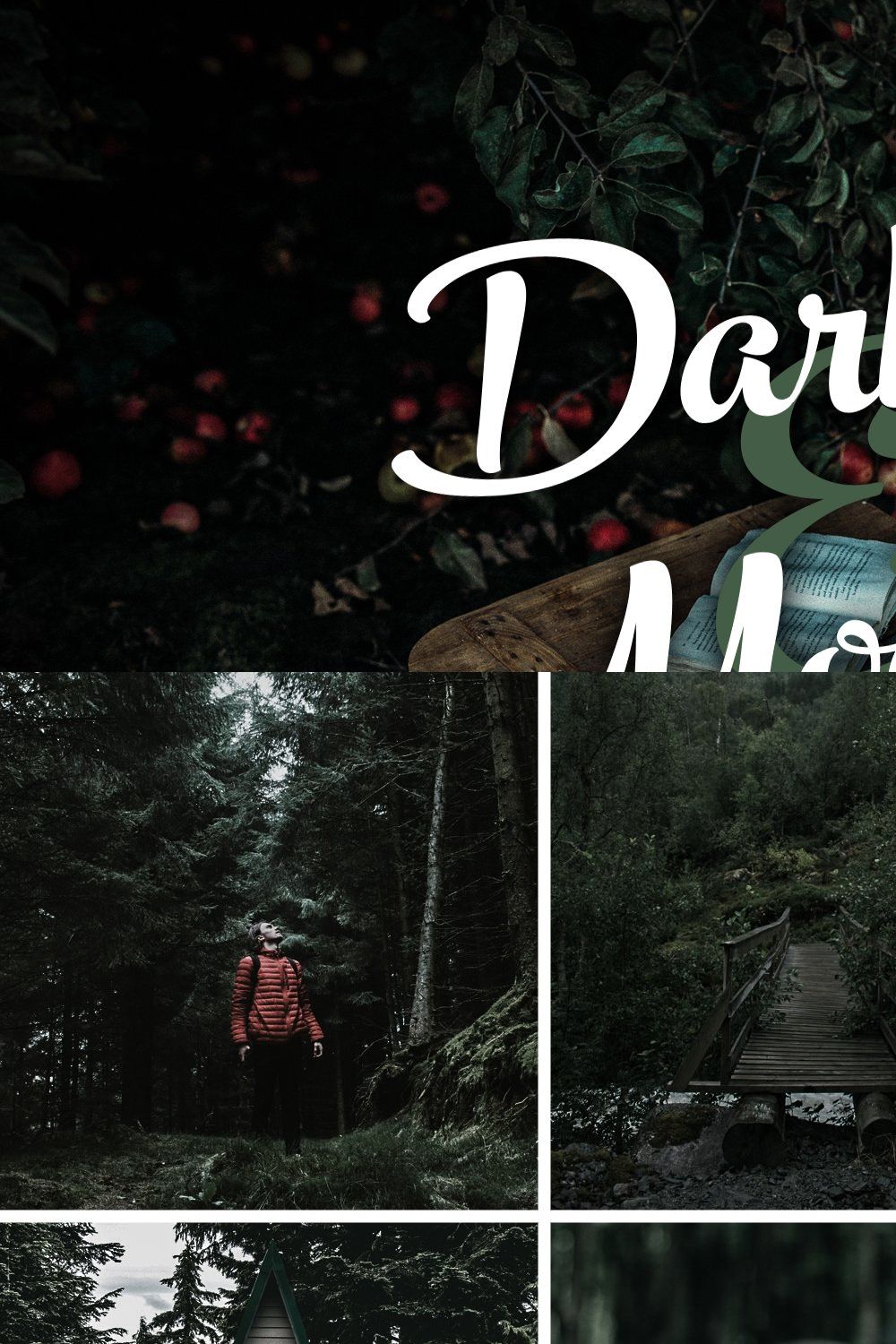 Dark & Moody Lightroom Presets pinterest preview image.