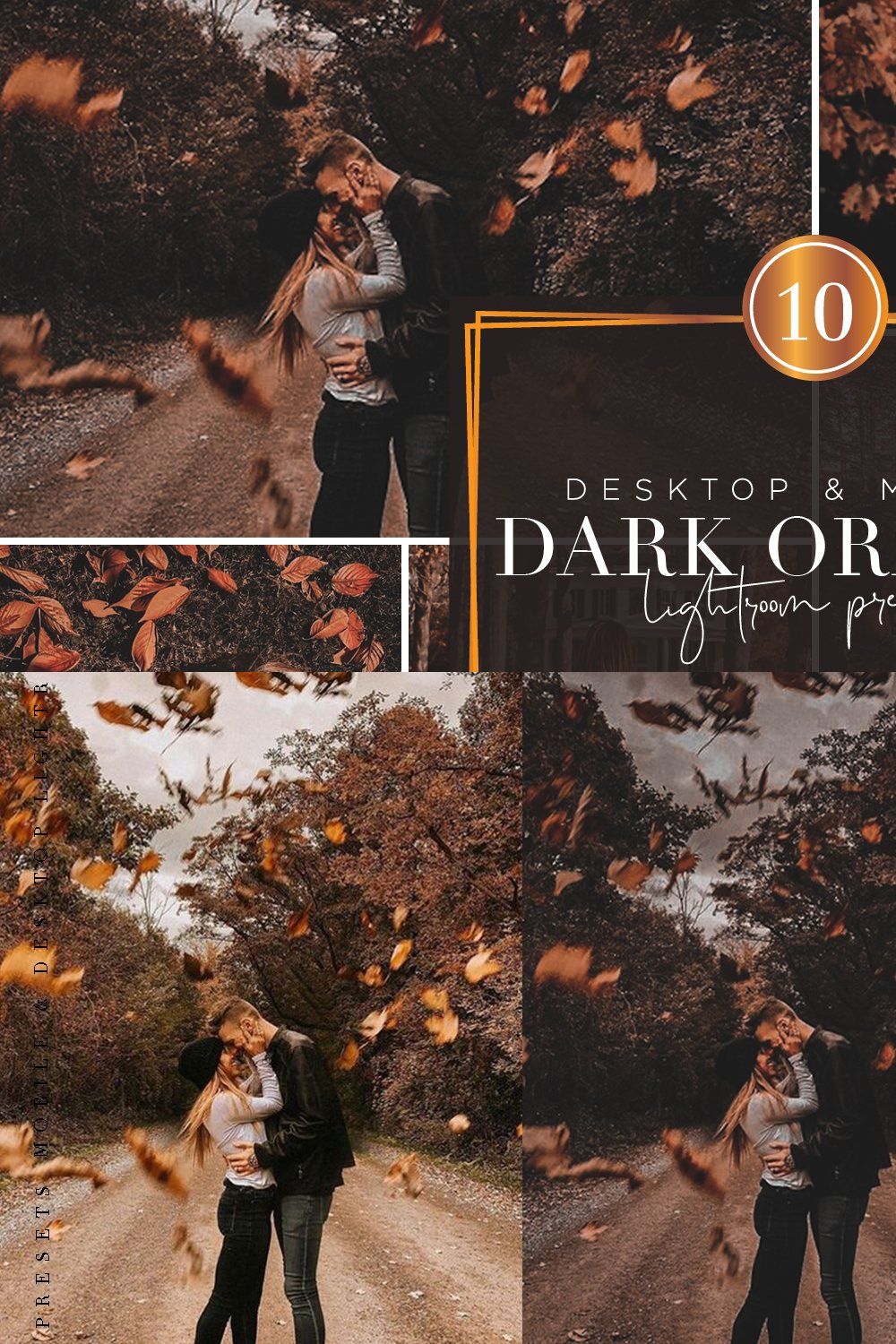 DARK ORANGE - Lightroom Presets pinterest preview image.