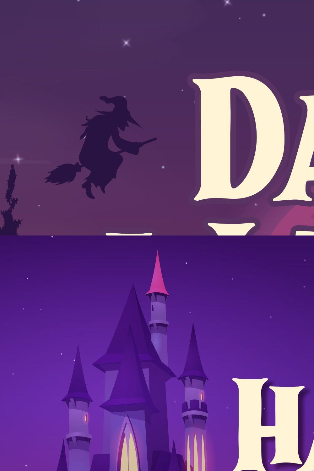 Dark Wizard a Spooky Serif Font pinterest preview image.