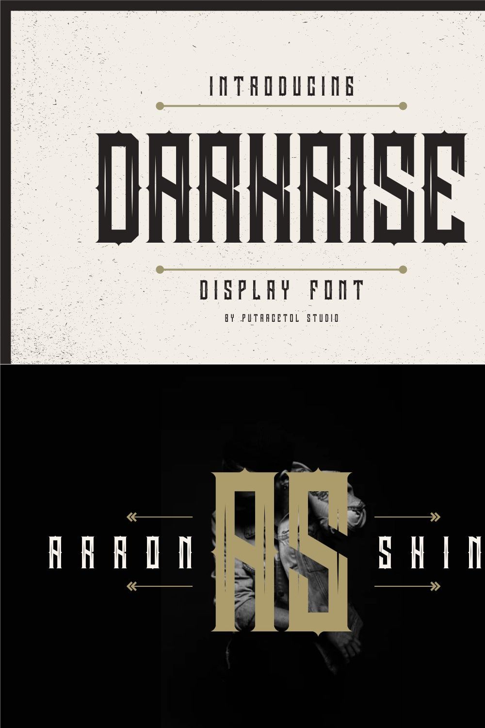 Darkrise Typeface pinterest preview image.