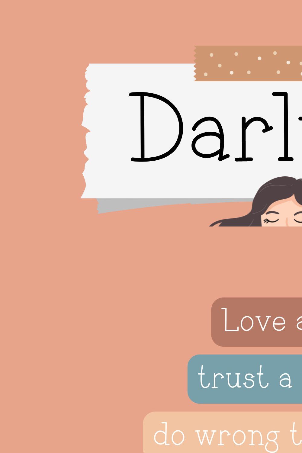 Darling Cute Handwritten Font pinterest preview image.