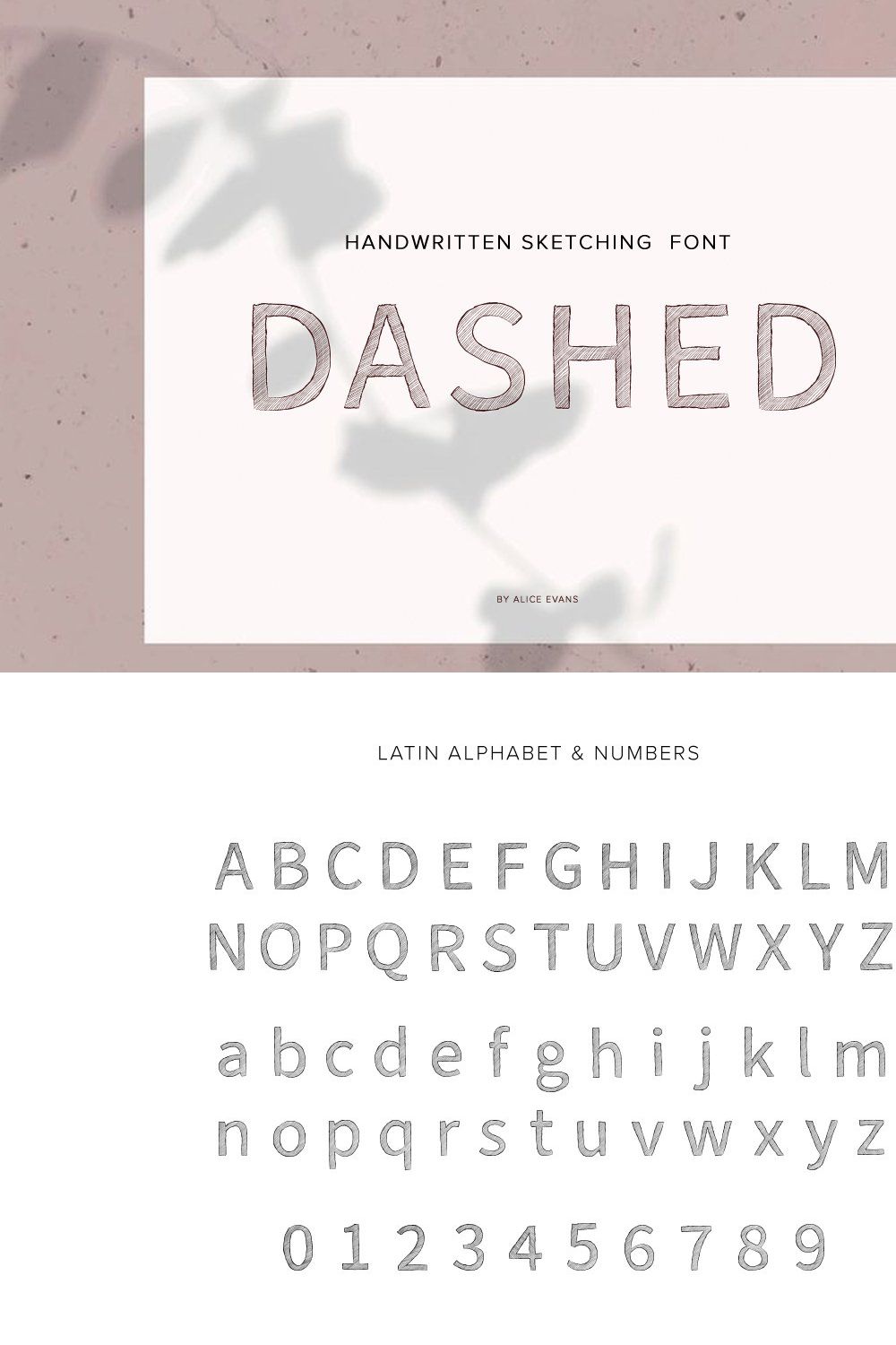 Dashed Handwritten Alphabet pinterest preview image.
