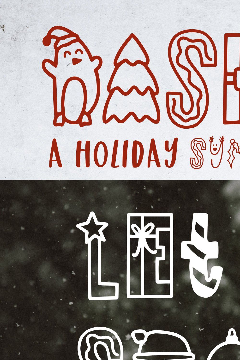 Dasher, A Holiday Symbols Font pinterest preview image.