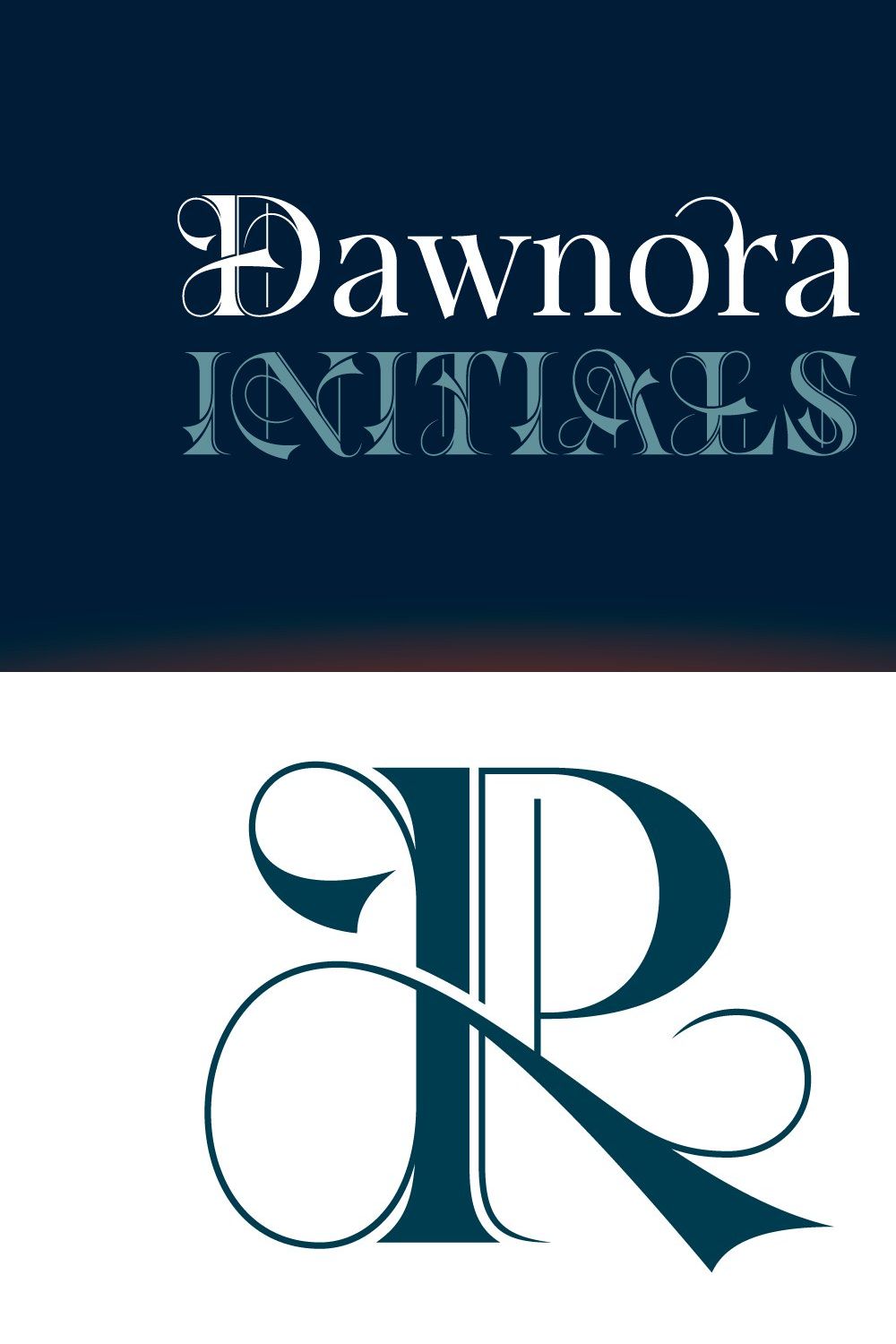 Dawnora Initials pinterest preview image.