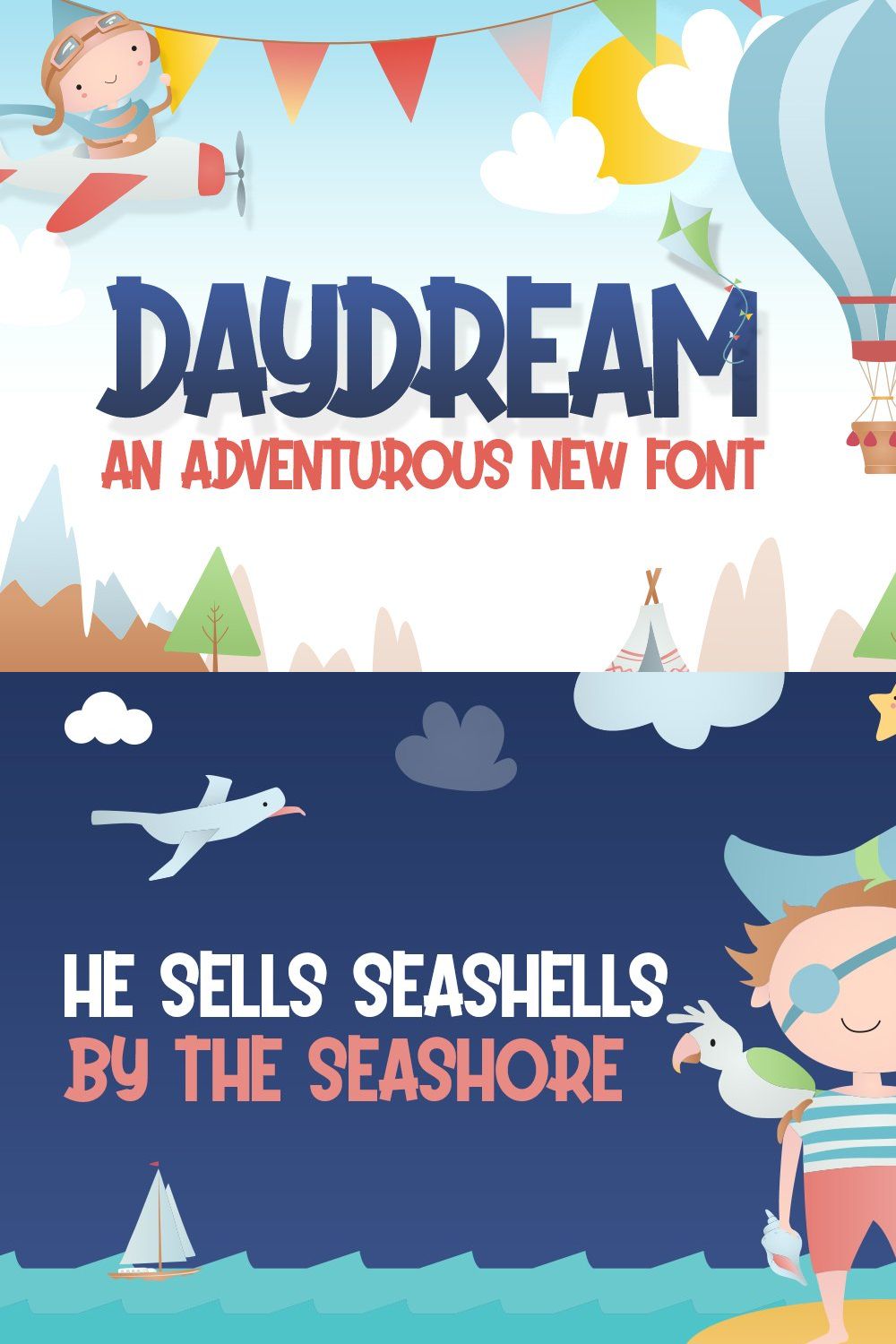 Daydream Kids Font pinterest preview image.