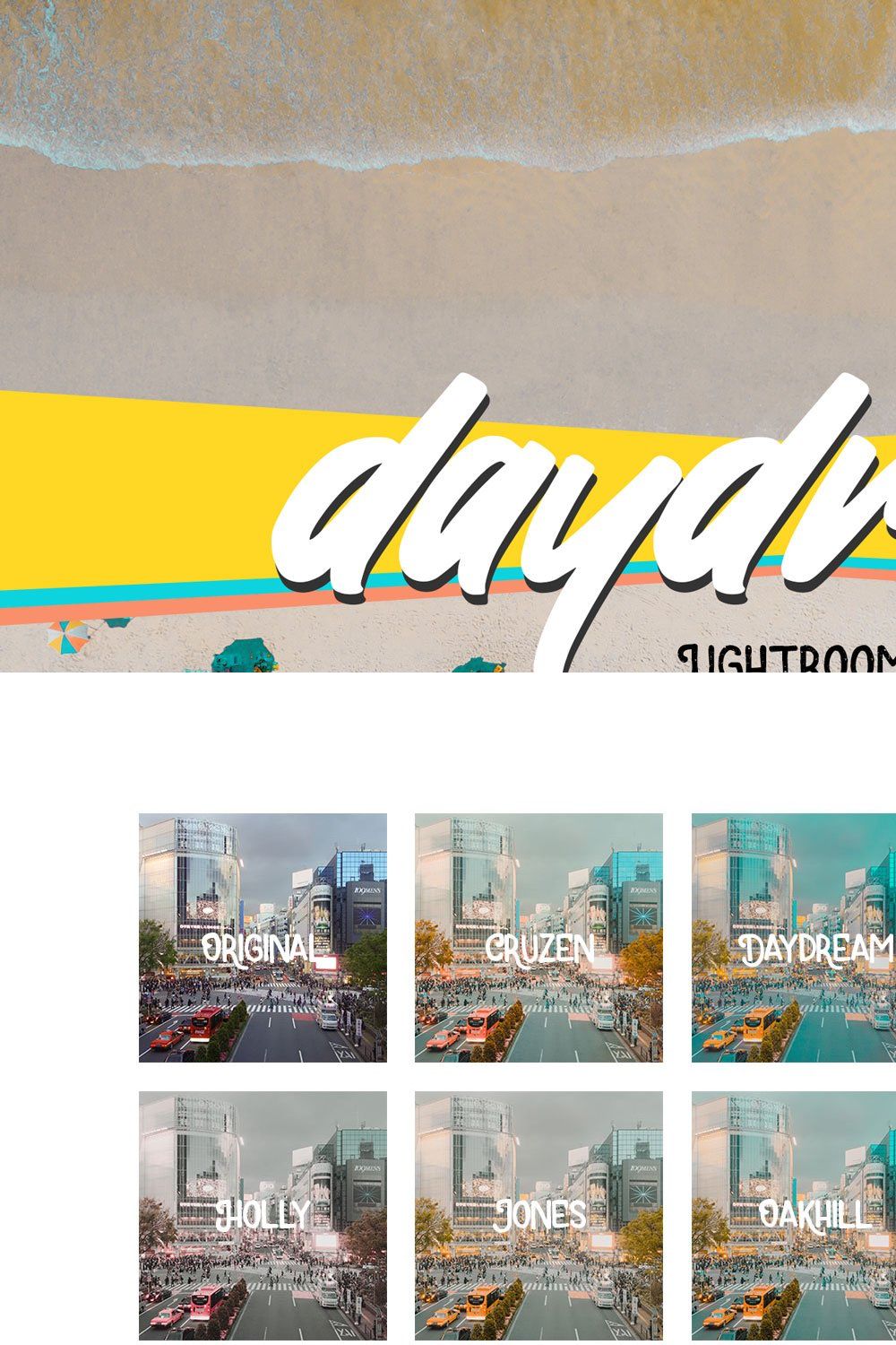 Daydream Lightroom Presets and LUTS pinterest preview image.