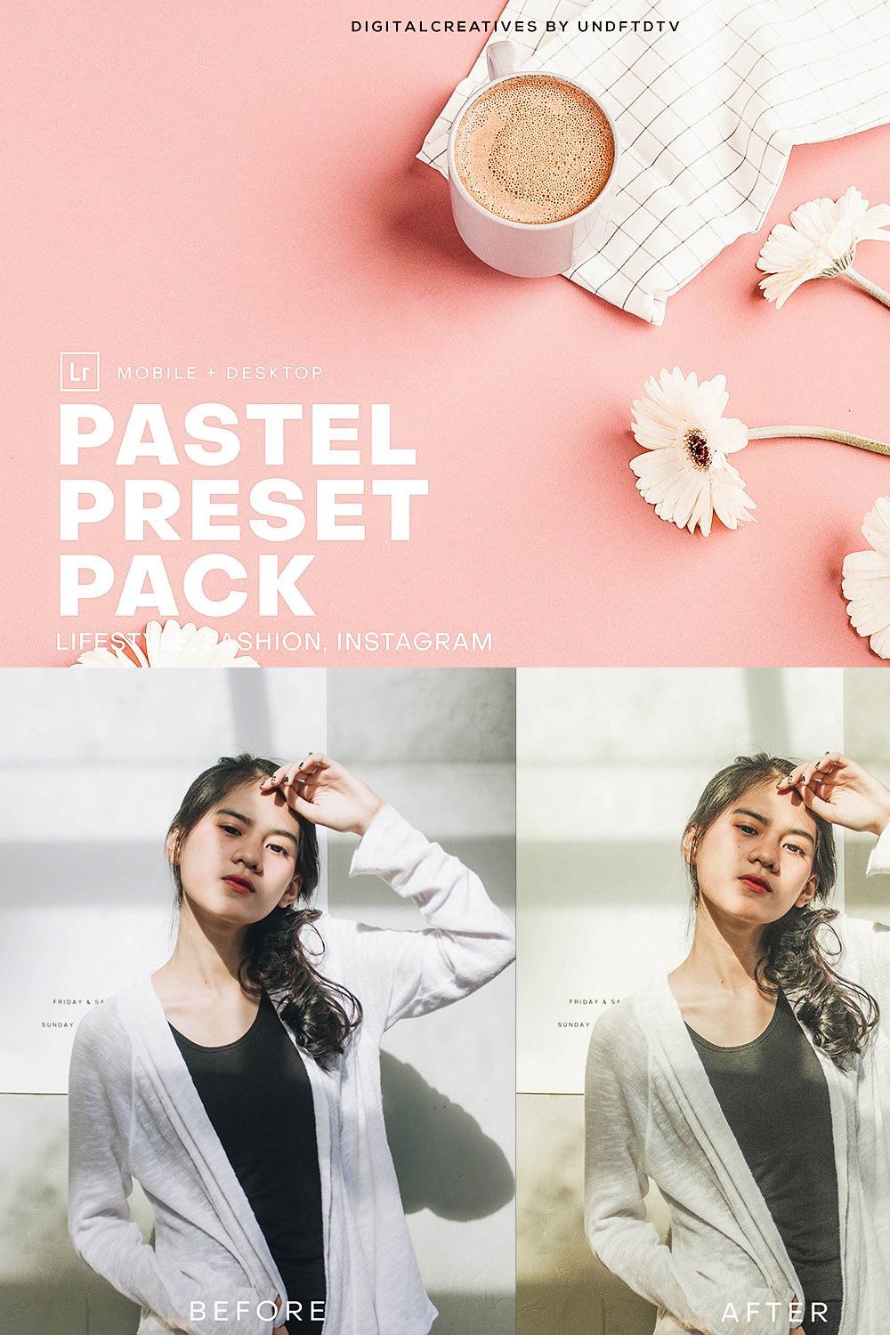 DC Pastel Lightroom Preset Pack v1 pinterest preview image.