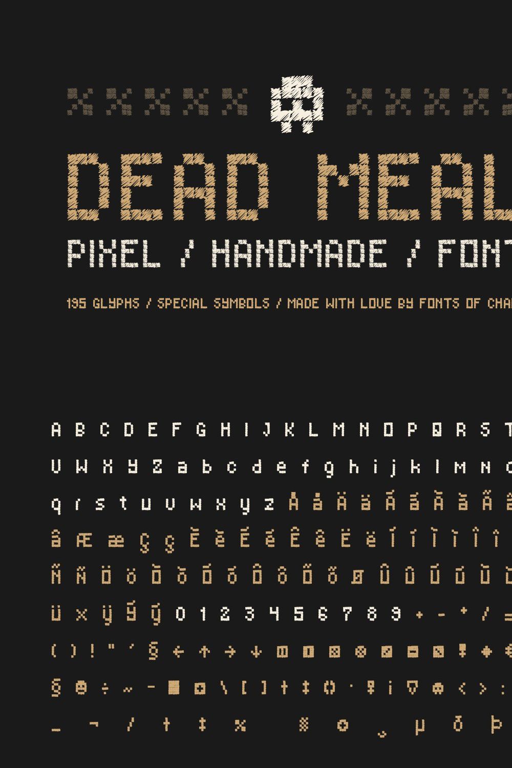 Dead Meal - Hand Drawn Pixel Font. pinterest preview image.