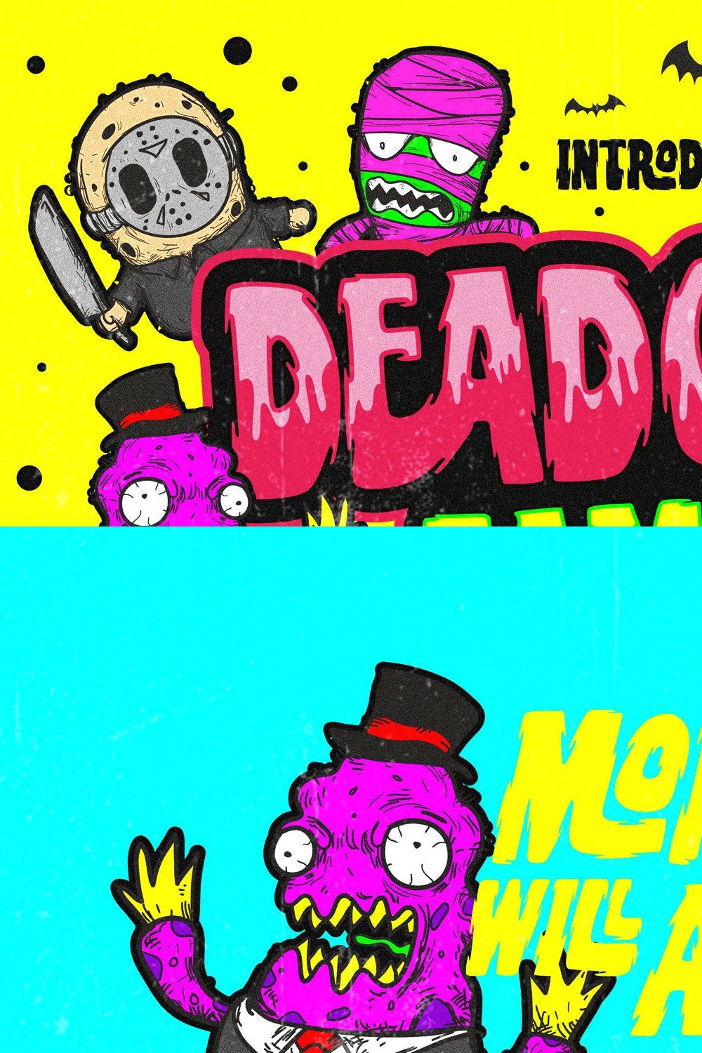 Deadclub Family Font + Bonus pinterest preview image.