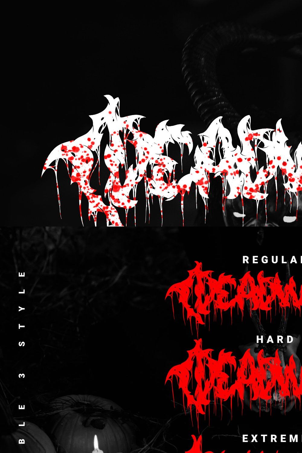 Deadwax - Death Metal Fonts pinterest preview image.