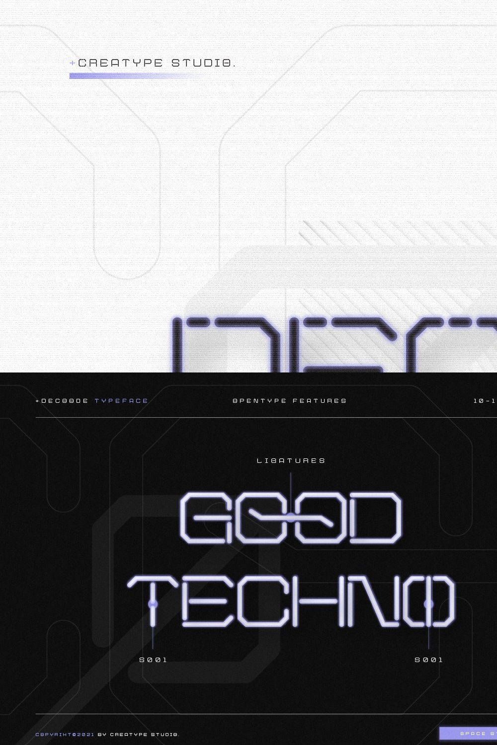 Decoode Futuristic Business Font pinterest preview image.