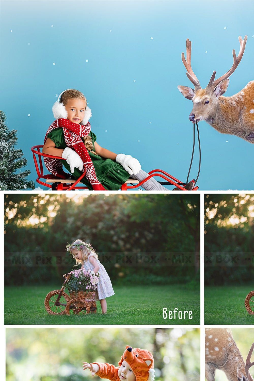 Deer Photo Overlays pinterest preview image.