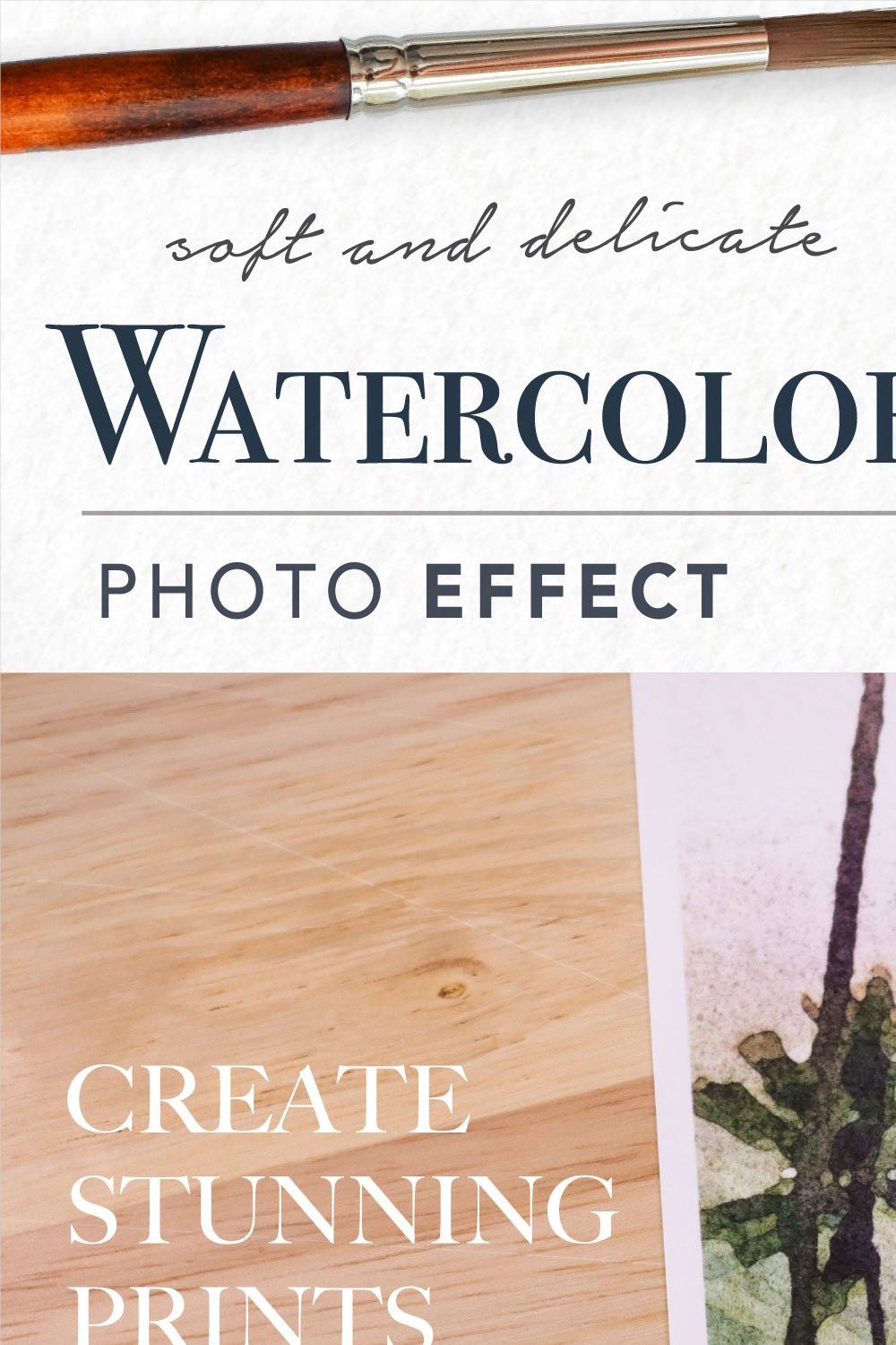 Delicate Watercolor Photo Filter pinterest preview image.