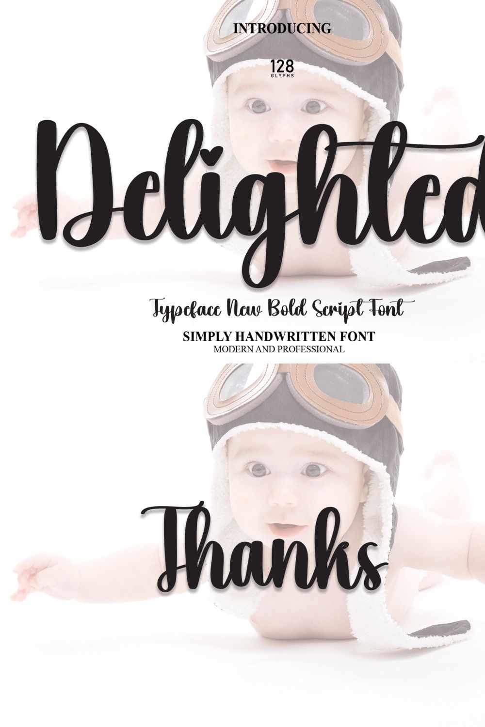 Delighted | Script Font pinterest preview image.