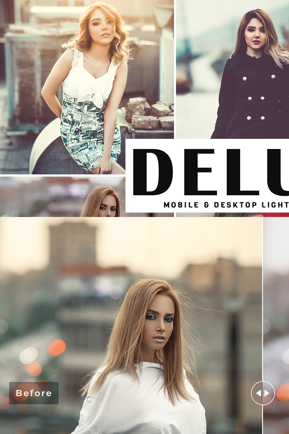 Deluxe Lightroom Presets Pack pinterest preview image.