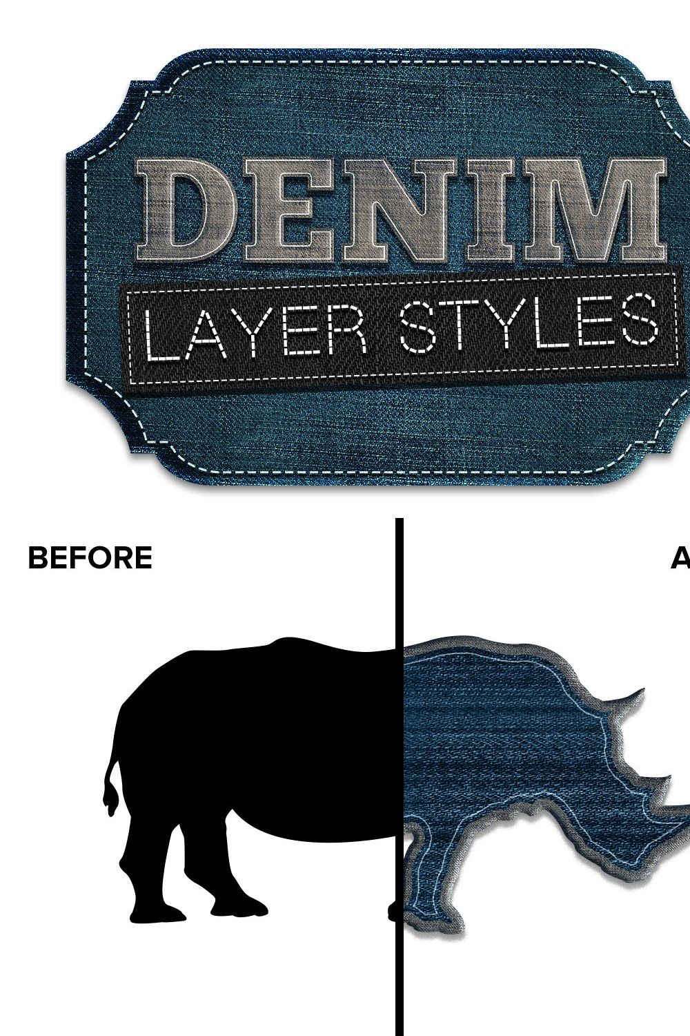 Denim Jeans Patch Layer Styles pinterest preview image.