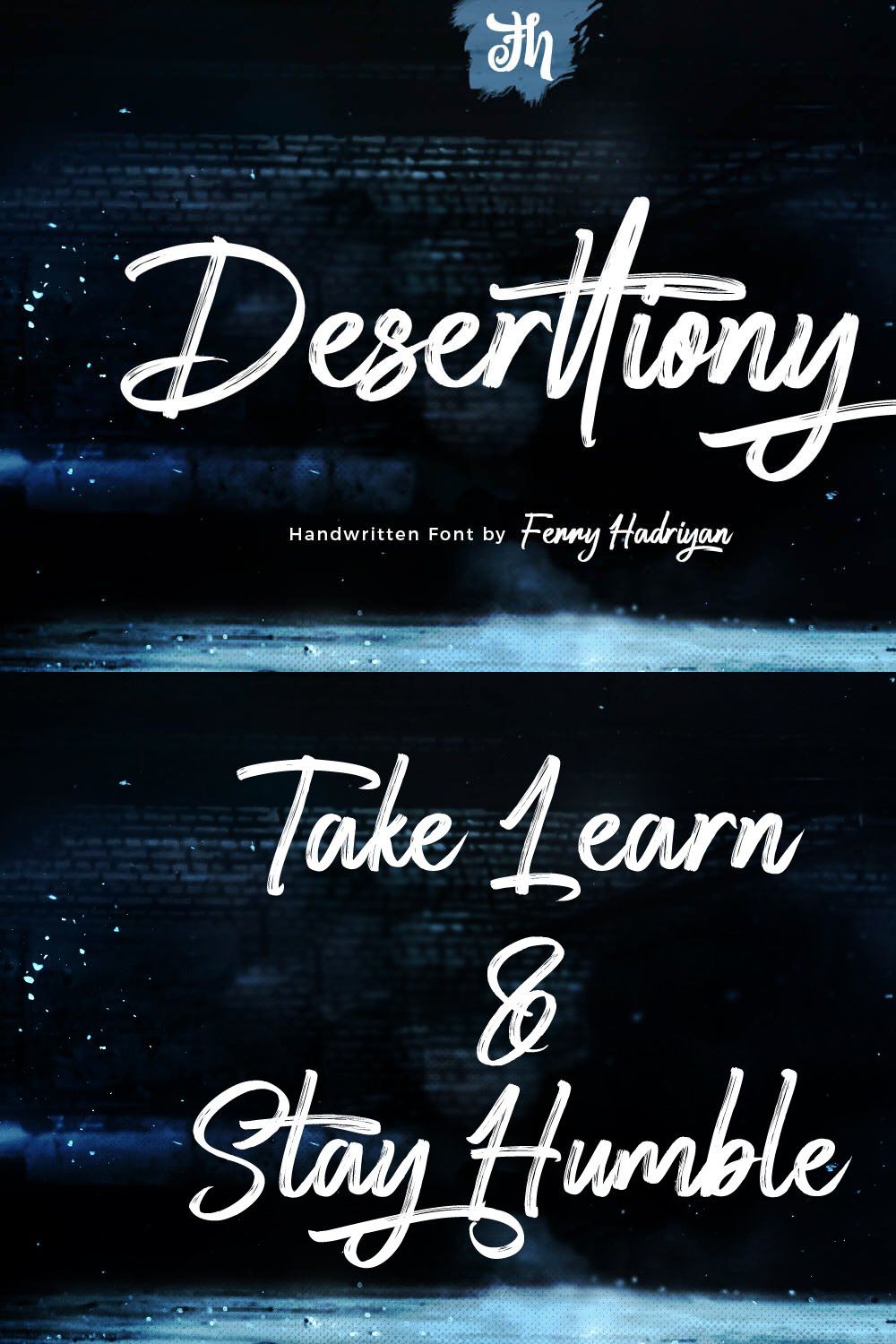 Deserttiony - Handwritten Font pinterest preview image.