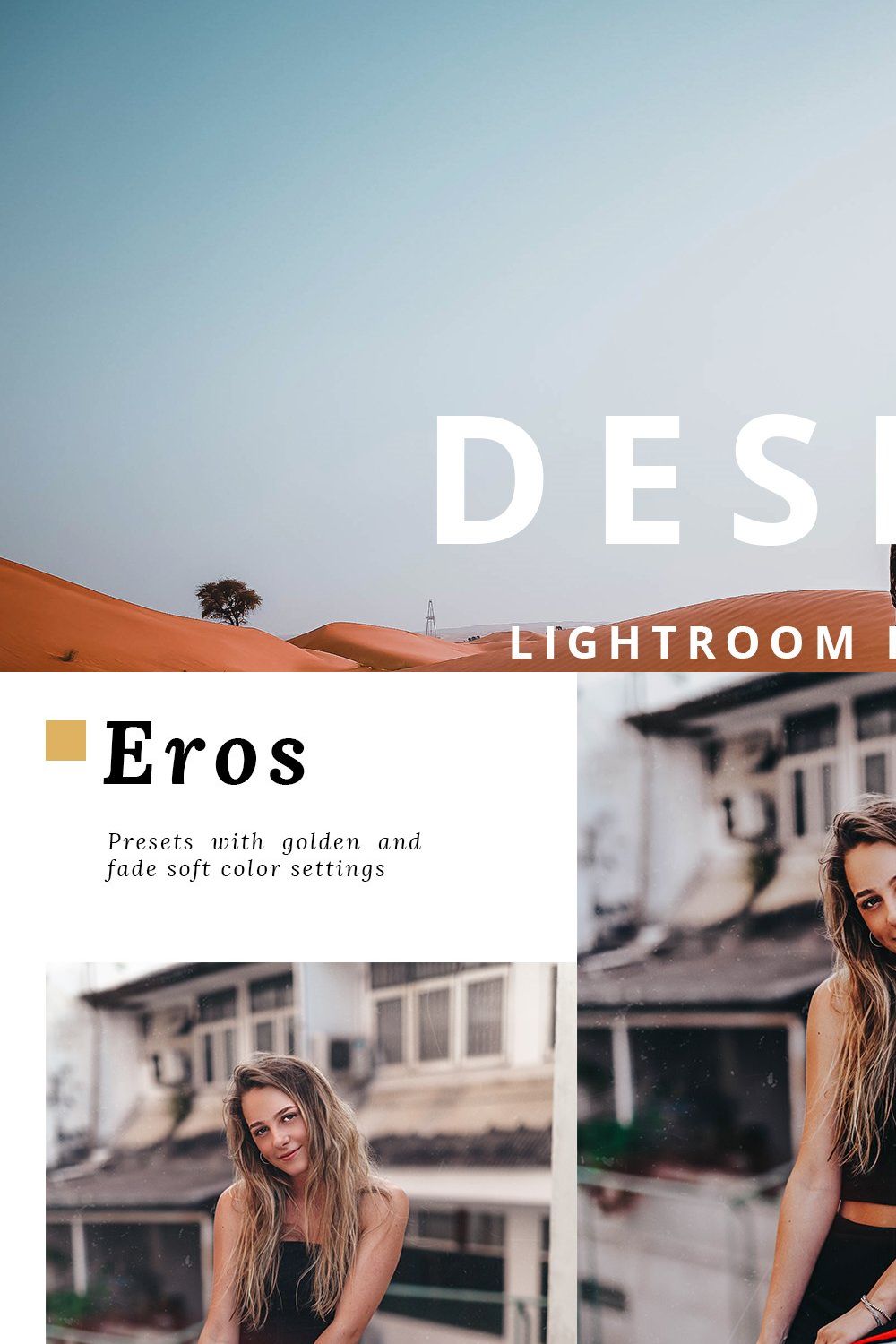 Desire Lightroom presets pinterest preview image.