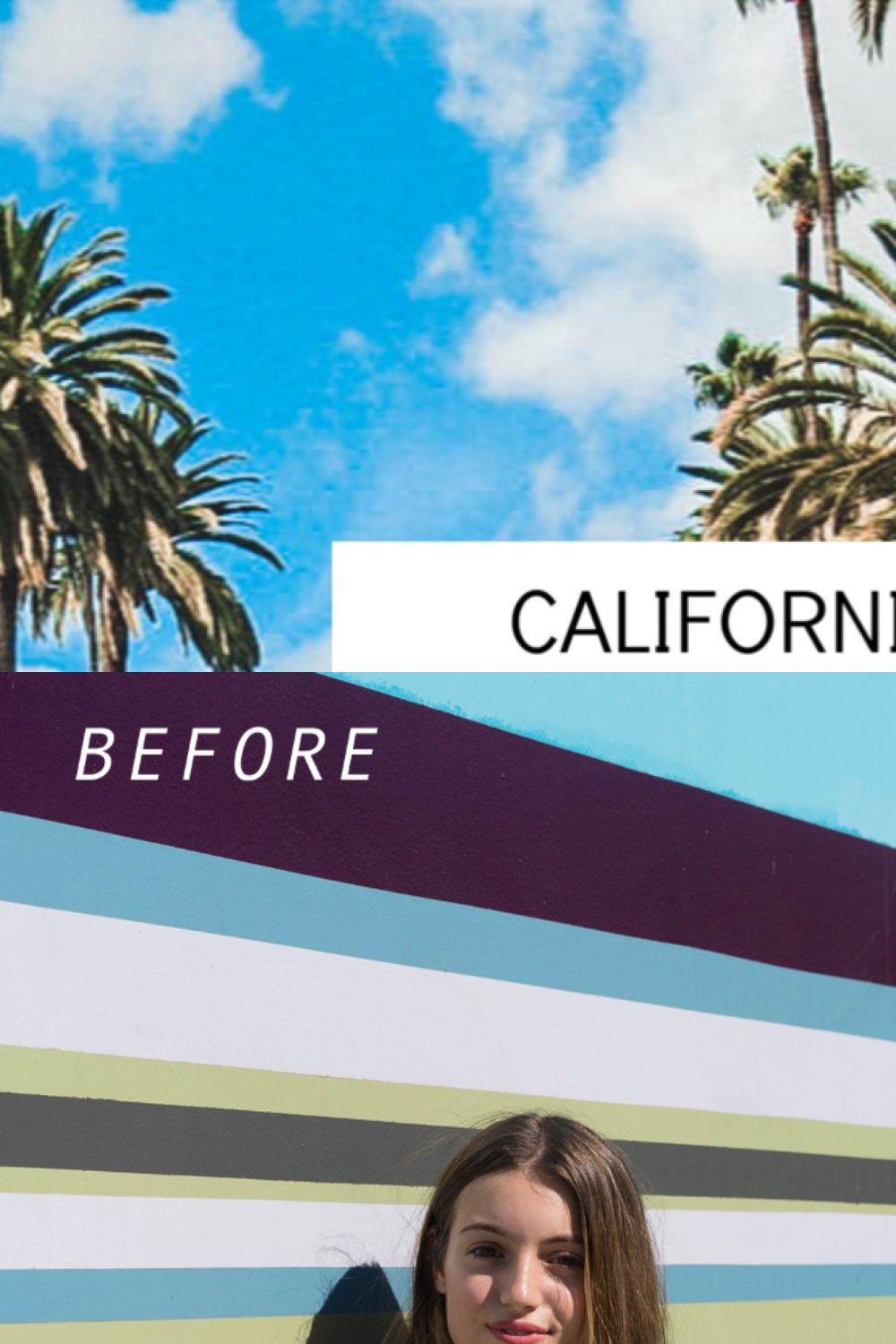 Desktop Lightroom Preset CALIFORNIA pinterest preview image.