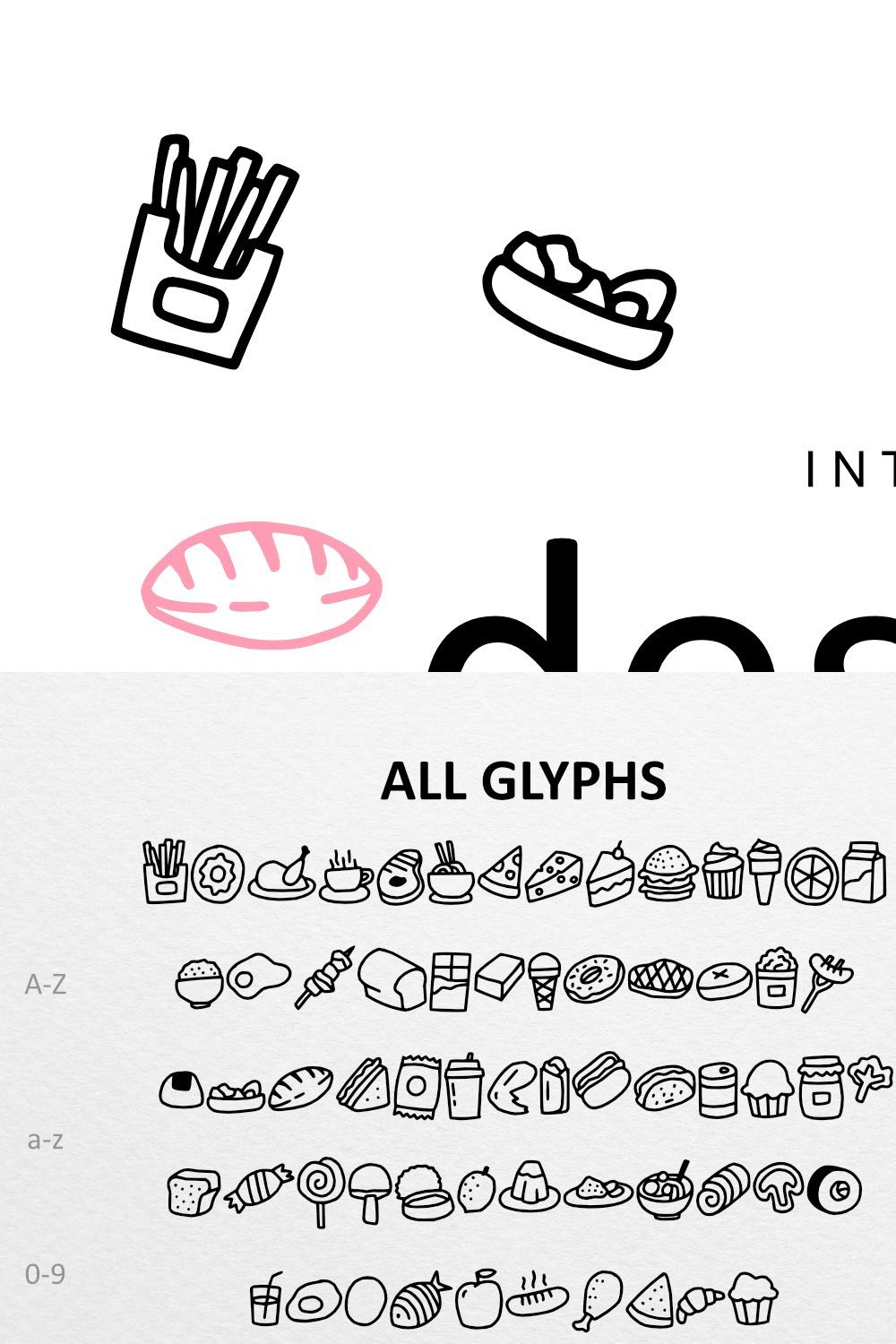 Desserts Doodle Dingbat pinterest preview image.