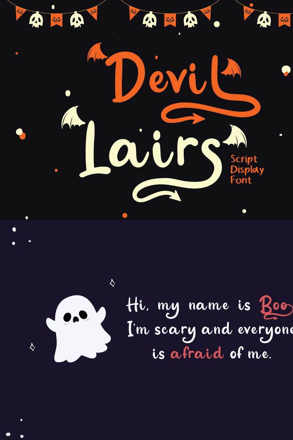 Devil Lairs - Halloween Font pinterest preview image.