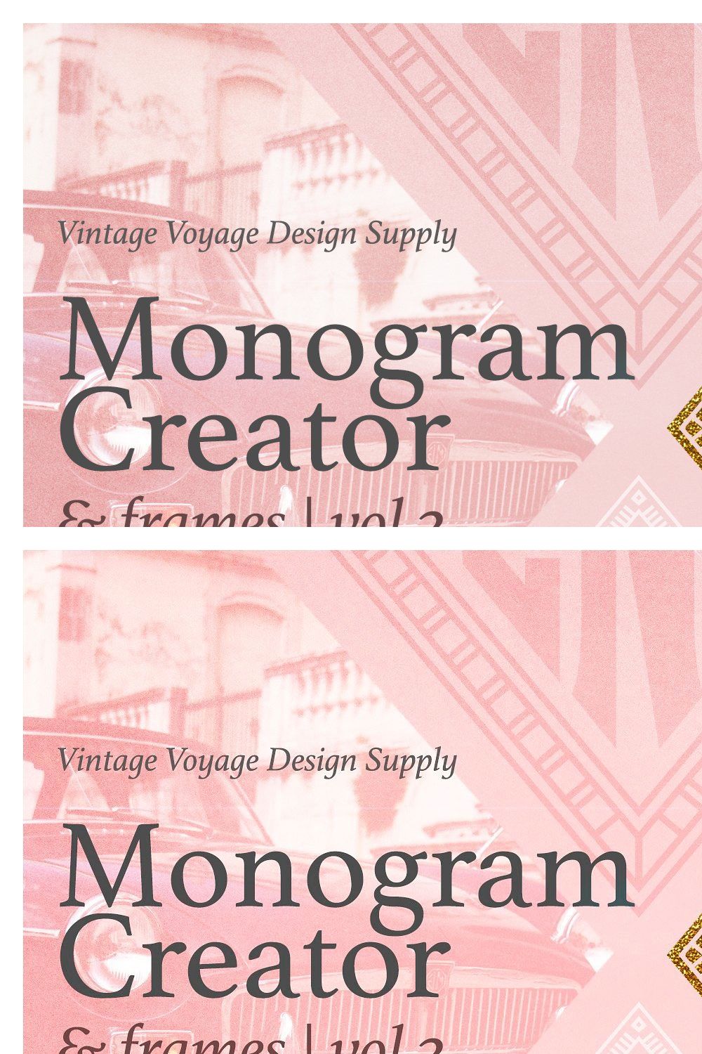 Diamond Monogram Creator & Frames pinterest preview image.