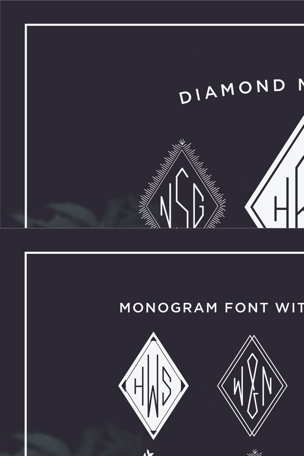 Diamond Monogram Font pinterest preview image.