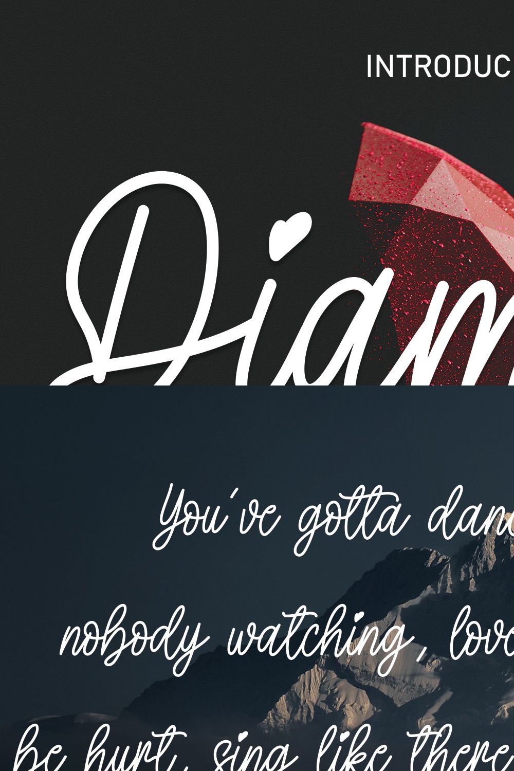 Diamond | Script Font pinterest preview image.