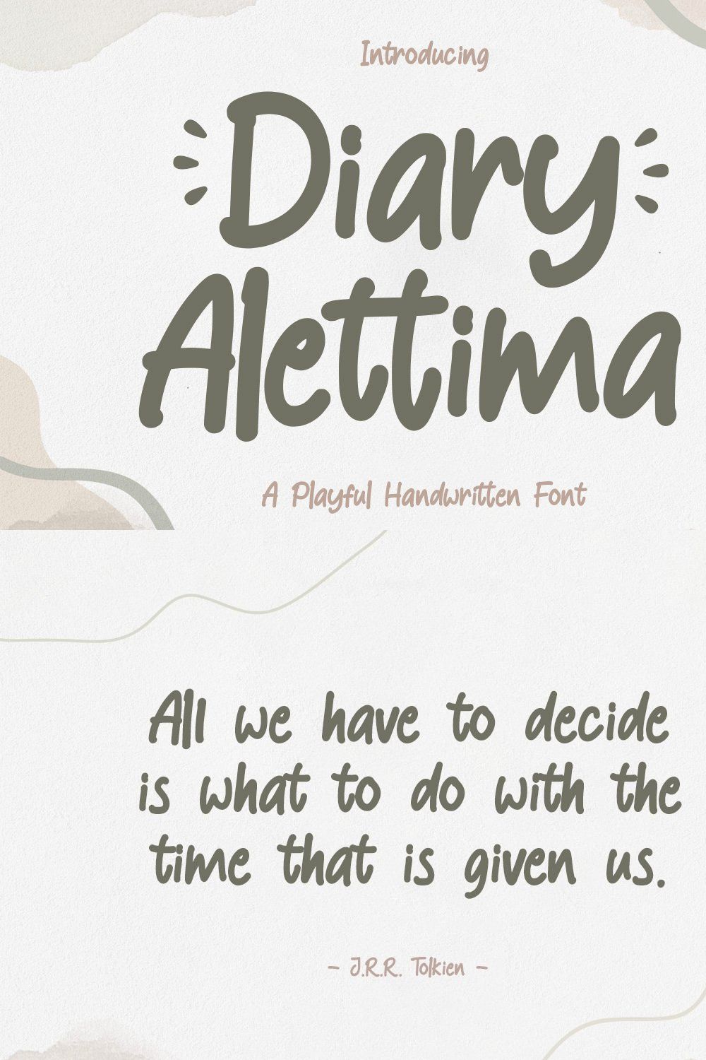 Diary Alettima - Handwritten Font pinterest preview image.