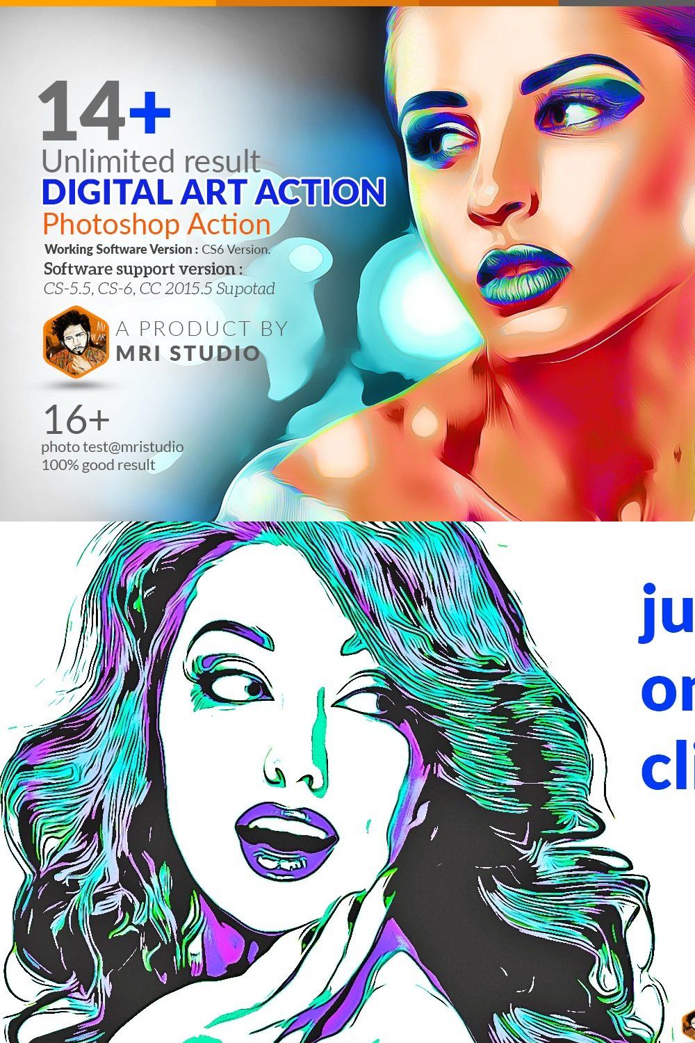 Digital Art Action pinterest preview image.