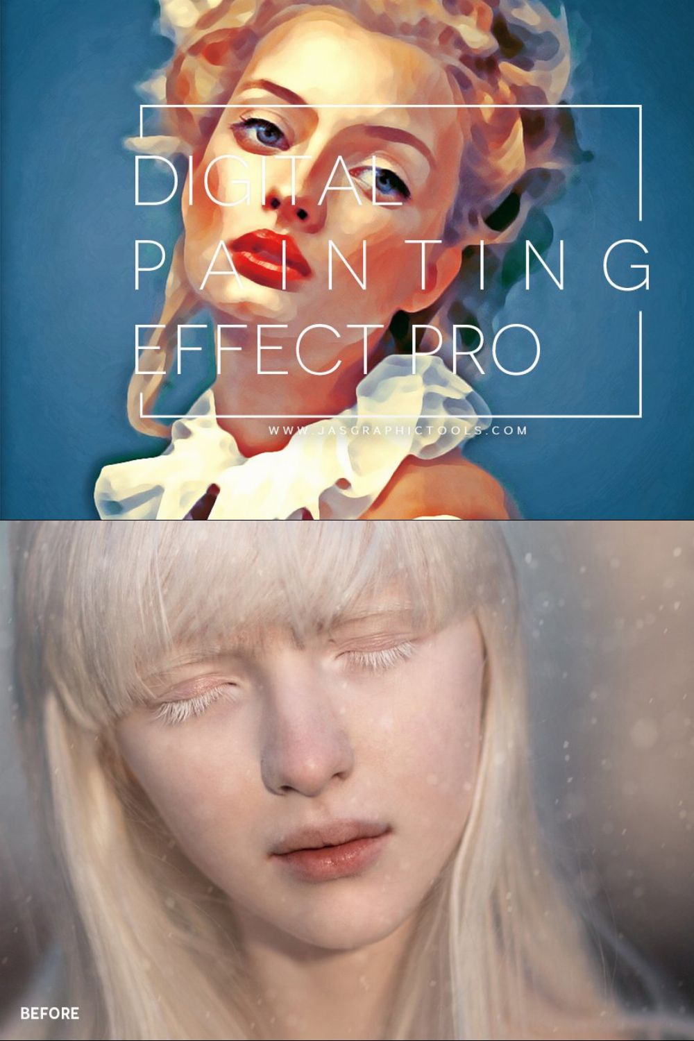 Digital Painting Effect Pro Actions pinterest preview image.