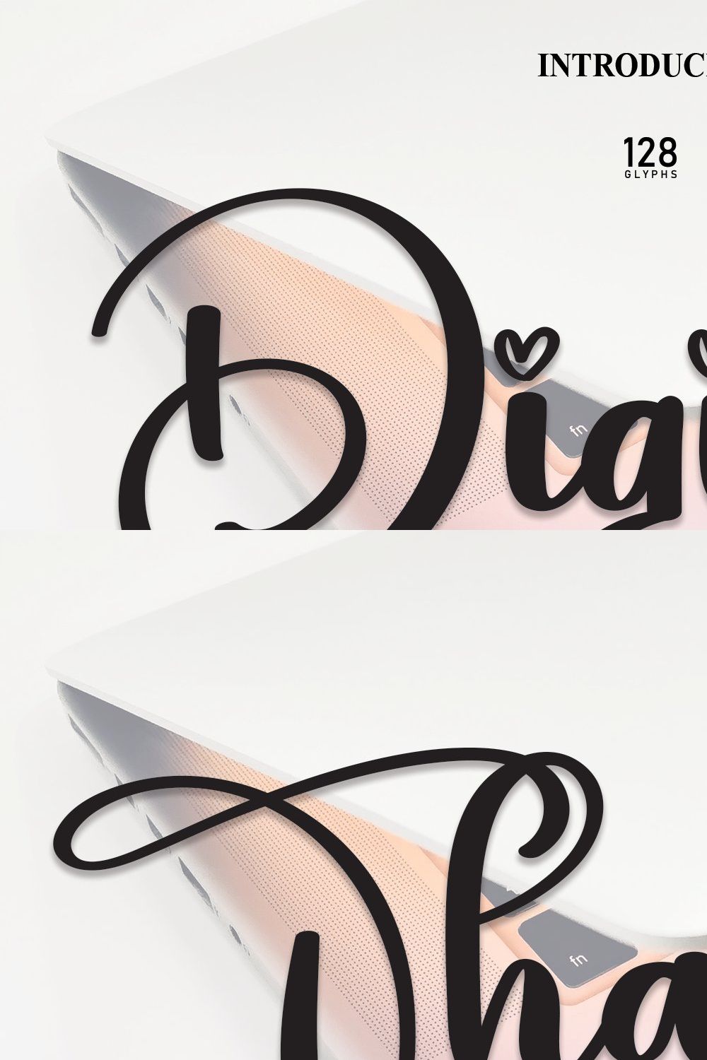 Digital | Script Font pinterest preview image.