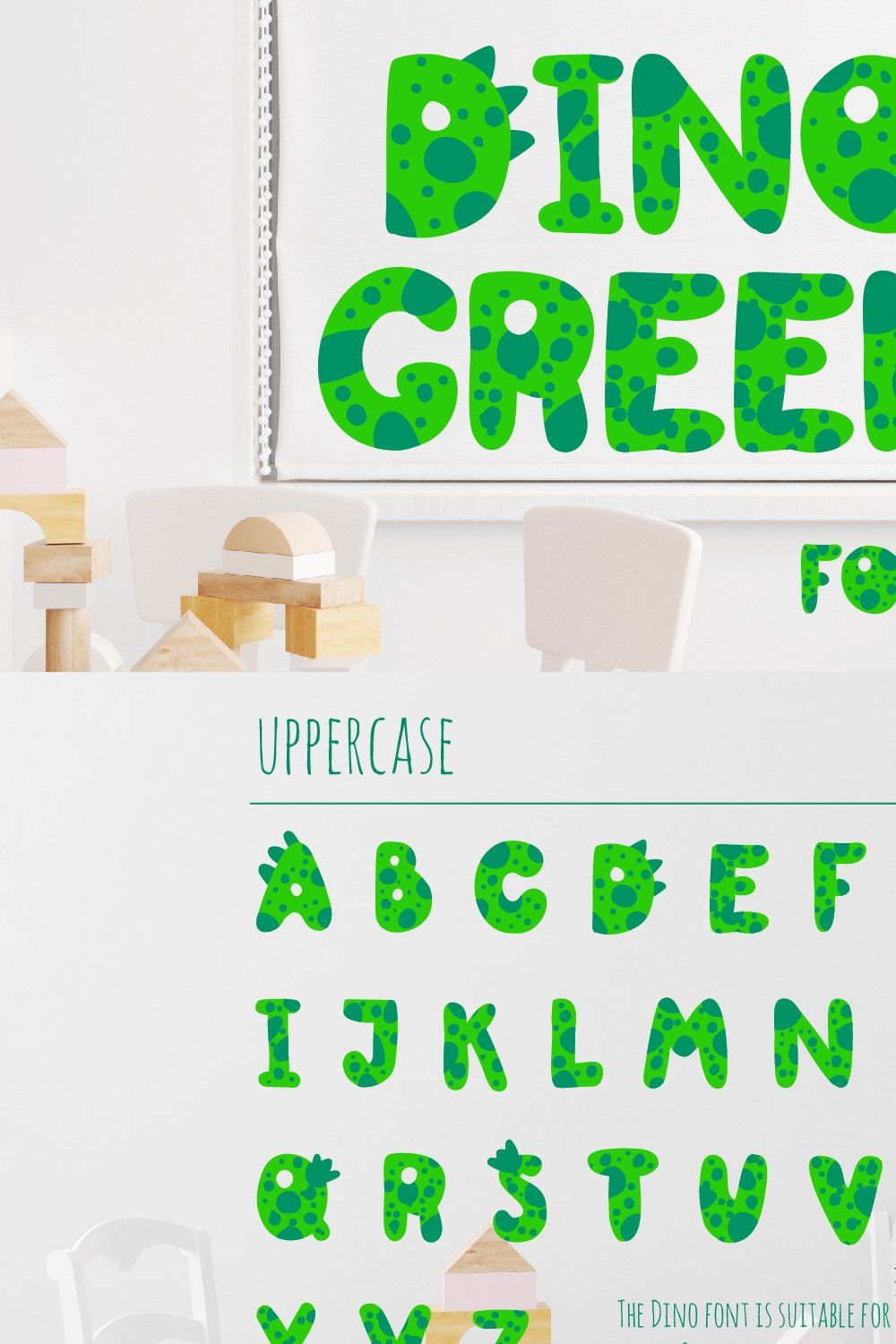 Dino green Font. Color cute dinosaur pinterest preview image.