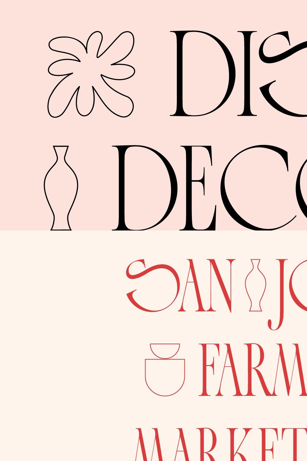 Disco Deco - Graphic Serif Typeface pinterest preview image.