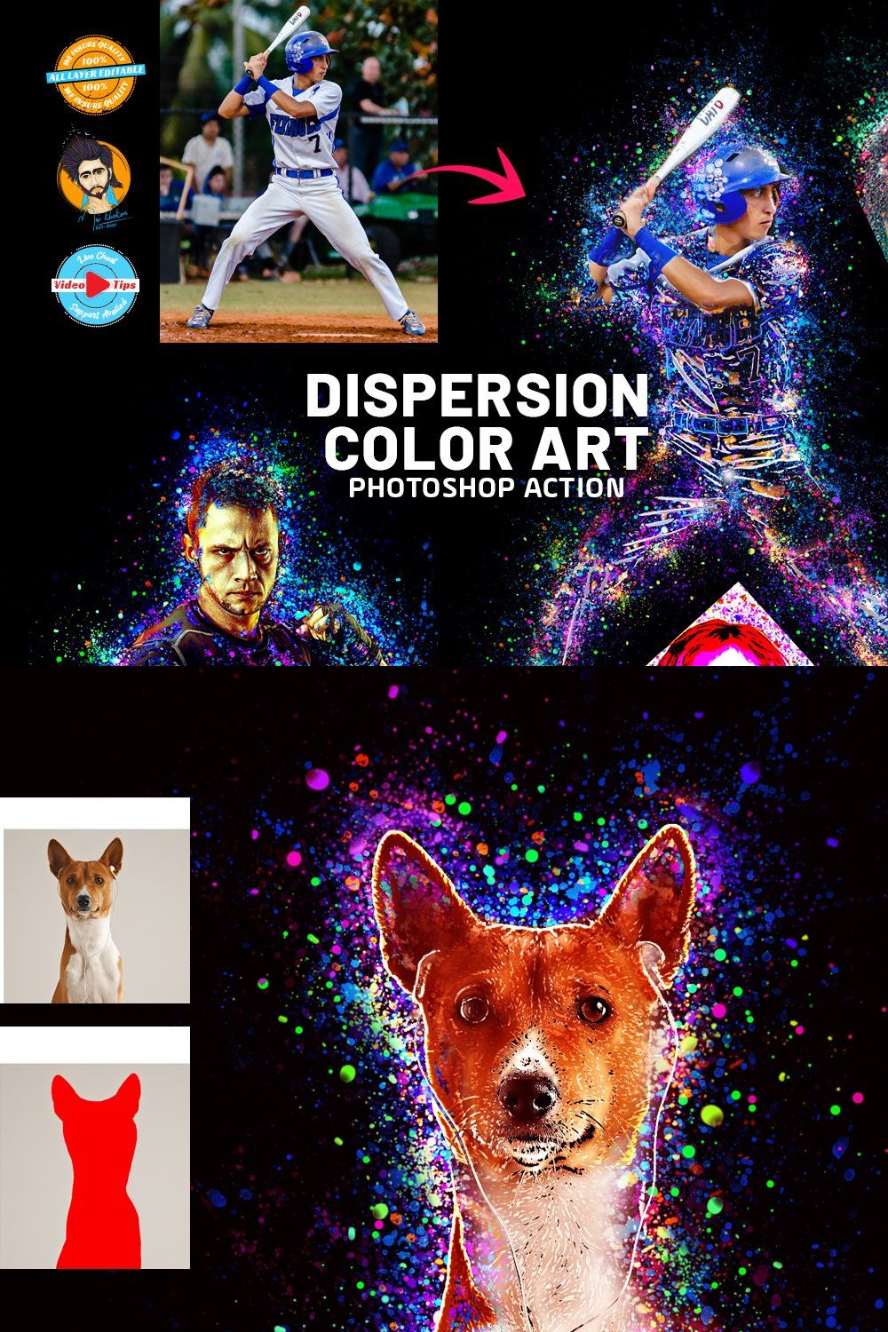 Dispersion Color Art Effect pinterest preview image.